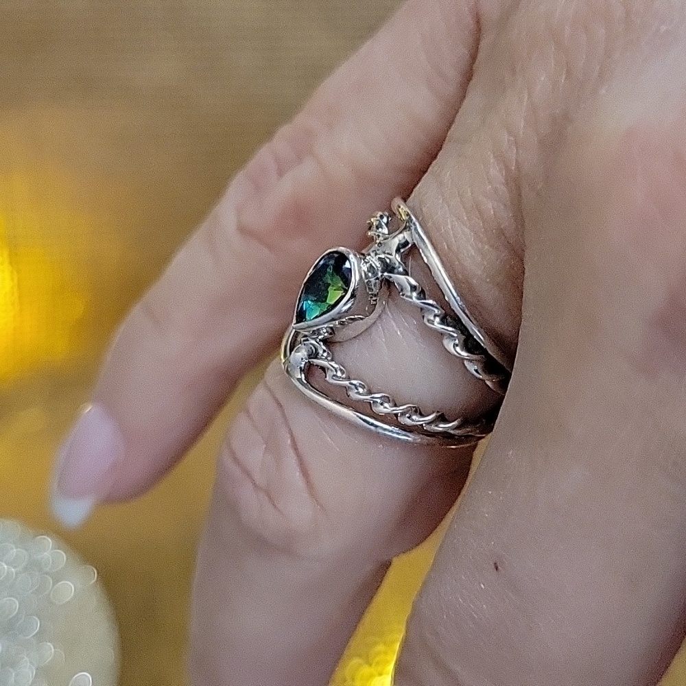 MYSTIC TOPAZ TWISTED STERLING RING - Picture 7 of 10
